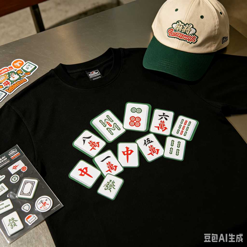 flat print mahjong set